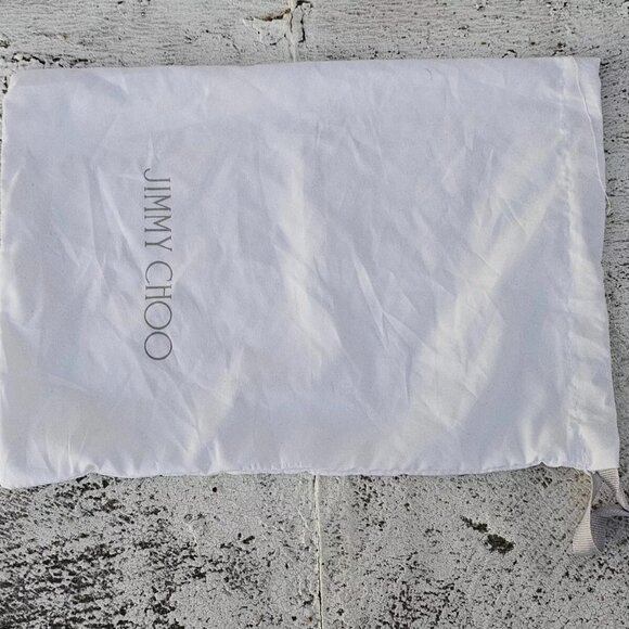 Jimmy Choo Dust Bag White Polyester Storage Bag Draw String Made in Italy - Picture 8 of 10